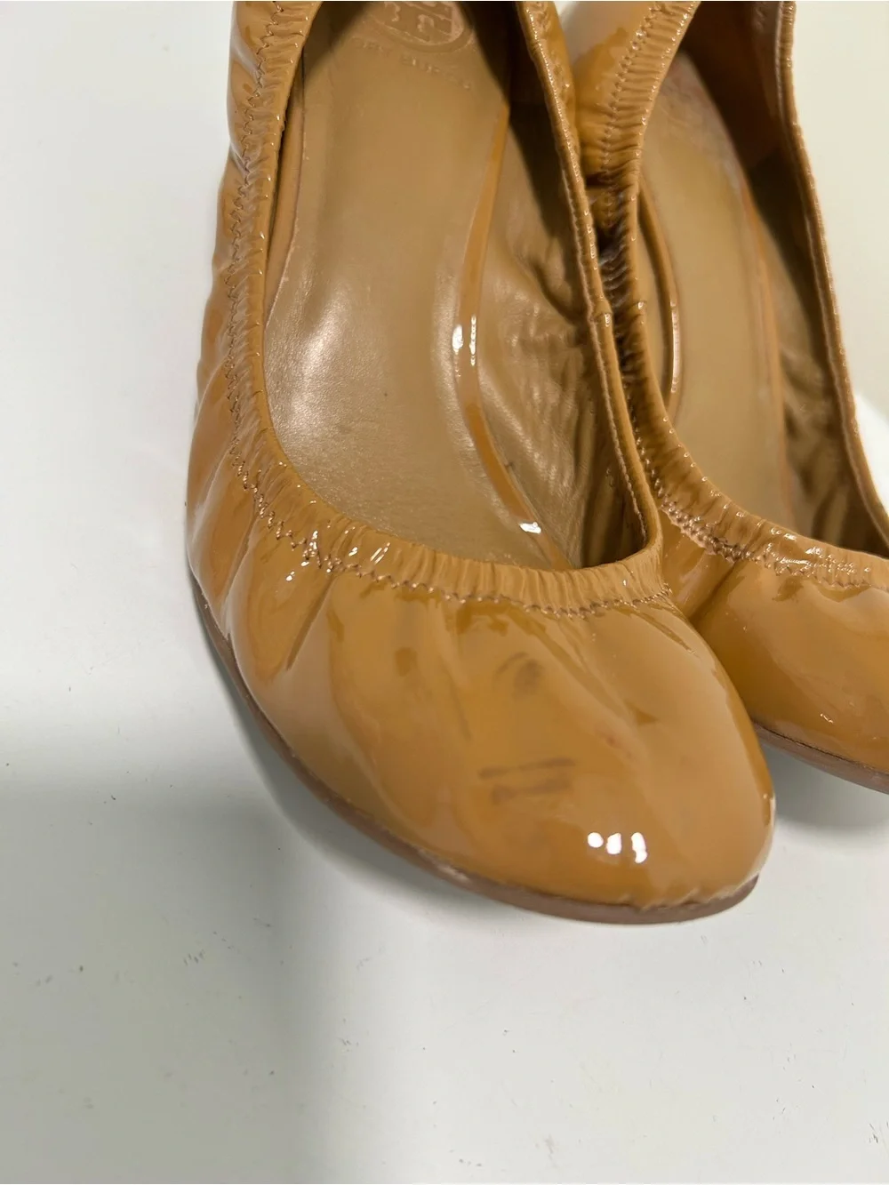 Tory Burch Eddie Ballet Wedge Tan Camel Size 11 M